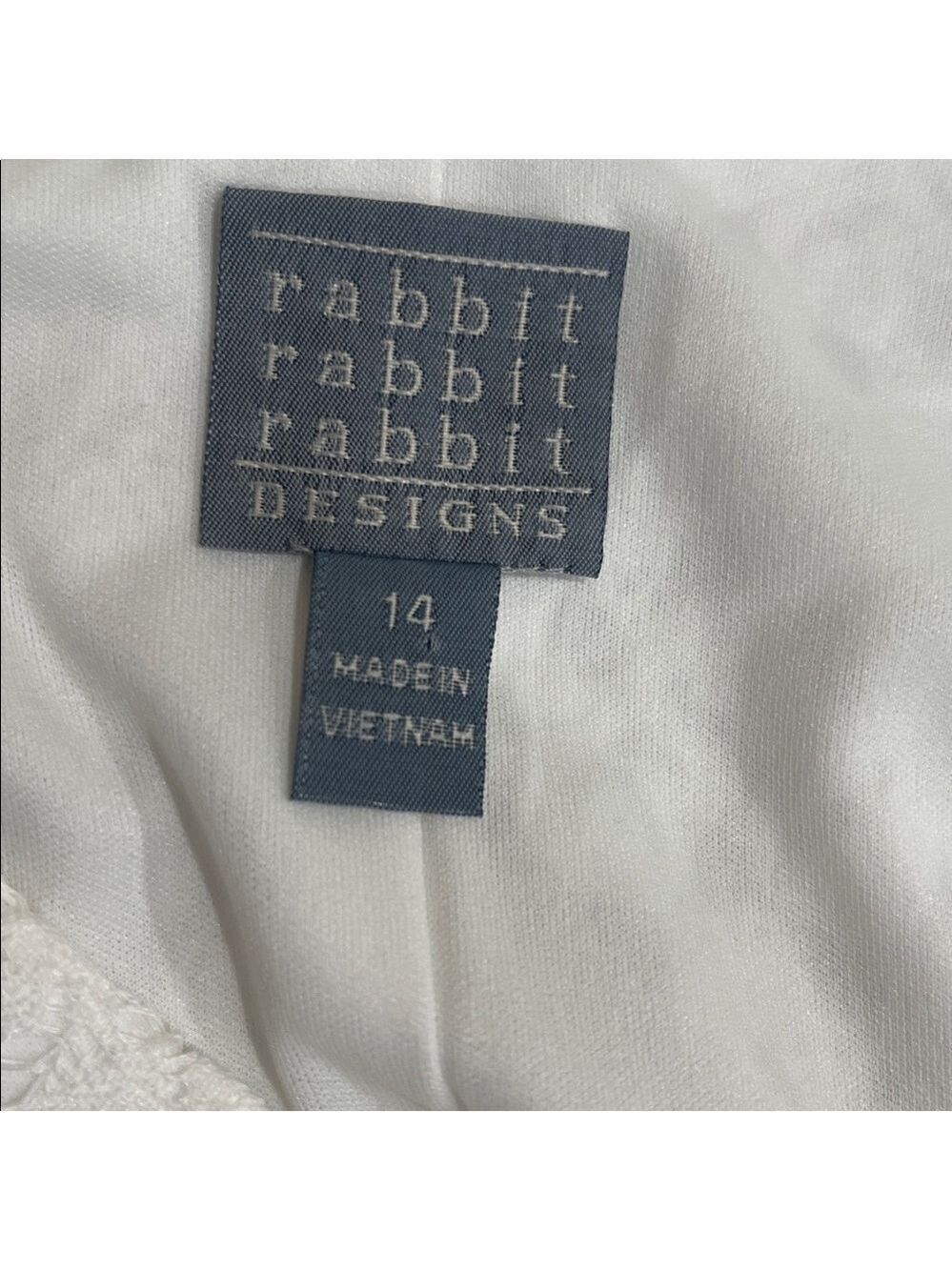 NWT Rabbit Rabbit Rabbit Designs Stretch Lace Fit And Flare Dress SZ 14 White - Picture 4 of 7